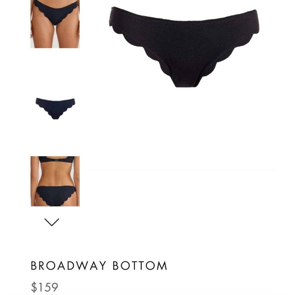 Marysia Black Scalloped Broadway Bikini Bottoms